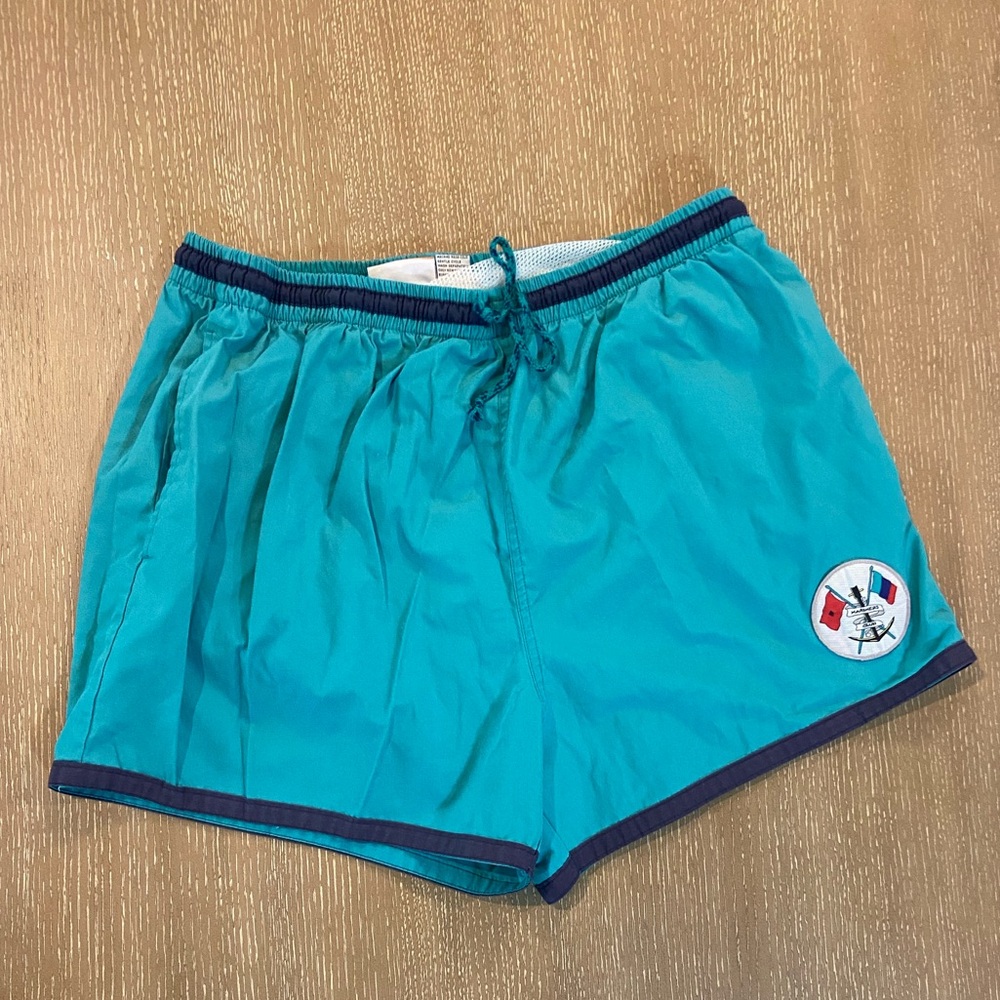 Mens Vintage Mcgregor 2X Swim Trunks Mesh Blue Green Bathing Shorts 80s 90